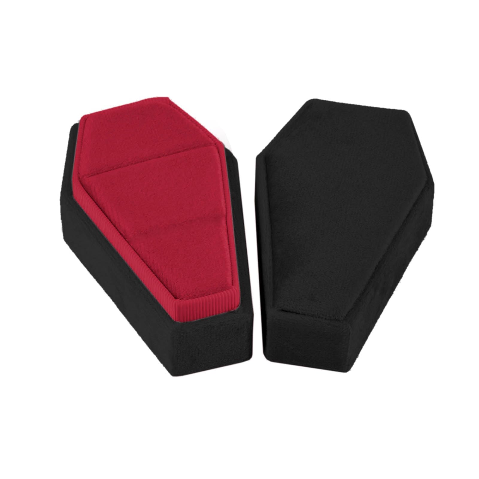 HDOYTXXM Velvets Rings Wrap Box Stylish Coffins Shaped Jewelry Boxes Rings Accessory Decoration for Halloween Enthusiasts Jewelry Organizers