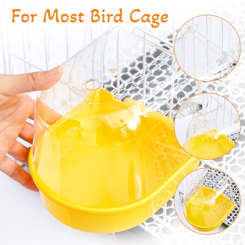 Image of Honeydak 3 Pieces Clear Bird Bath for Cage Parakeet Bird Cage Accessories Hanging Bath Box Parrot Bathing Tub with View for Cockatiel Conure Canary Budgies Parrots(Vivid Color)