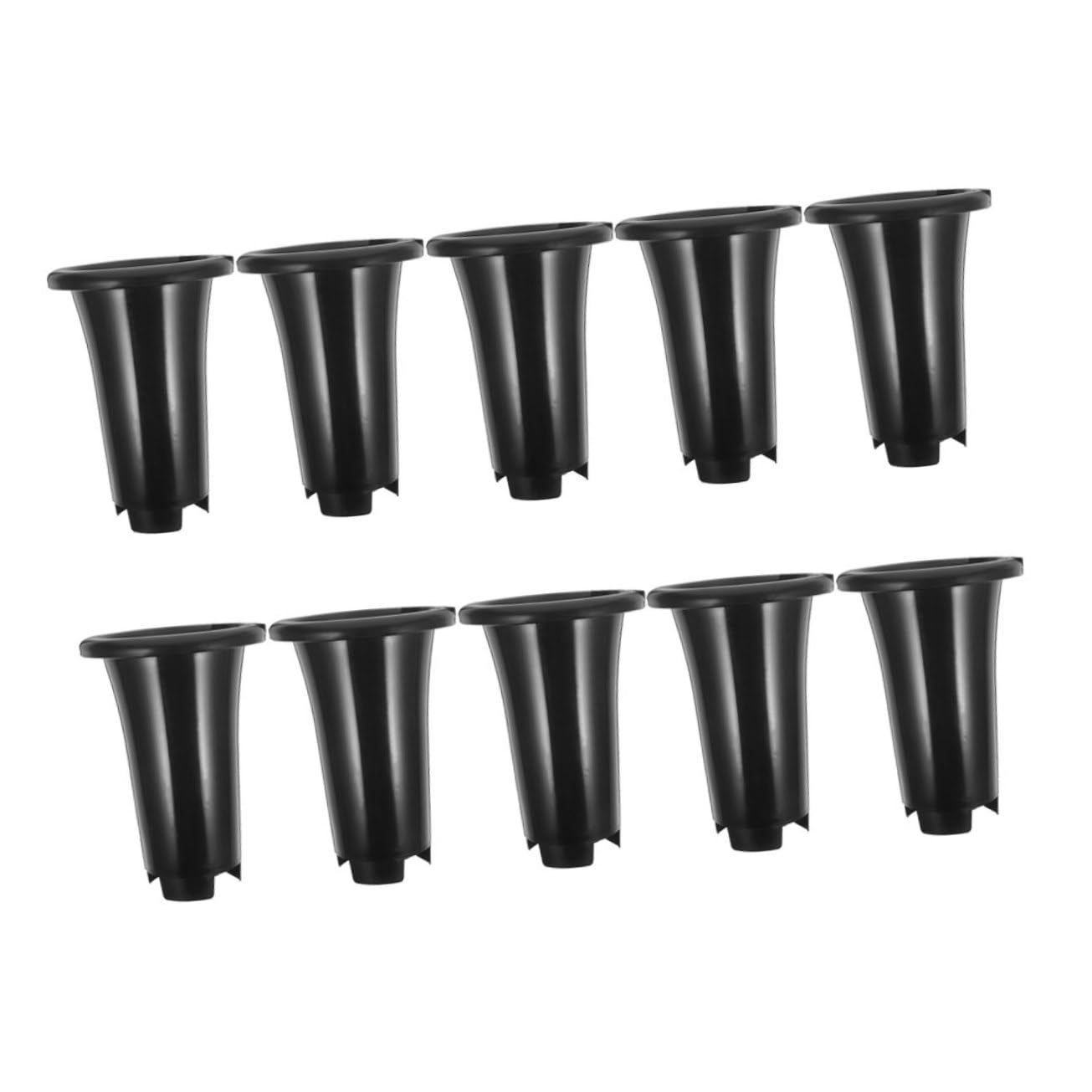 Set 10 Pezzi Vasi da Vivaio in Plastica Neri per Piante Grasse da Interno, Vaso per Piantine Fori Drenaggio, Resistente Pp, per Giardino e Balcone