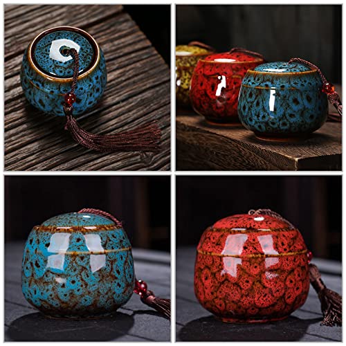 Bakiauli 2-Piece Ceramic Tea Jars, Vintage Chinese Style Storage Jars with Tassel, 70ml Canister for Kitchen Tea, Coffee, Spices or Sugar - Cosy Home Interiors Bakiauli 2-Piece Ceramic Tea Jars, Vintage Chinese Style Storage Jars with Tassel, 70ml Canister for Kitchen Tea, Coffee, Spices or Sugar - Image 7