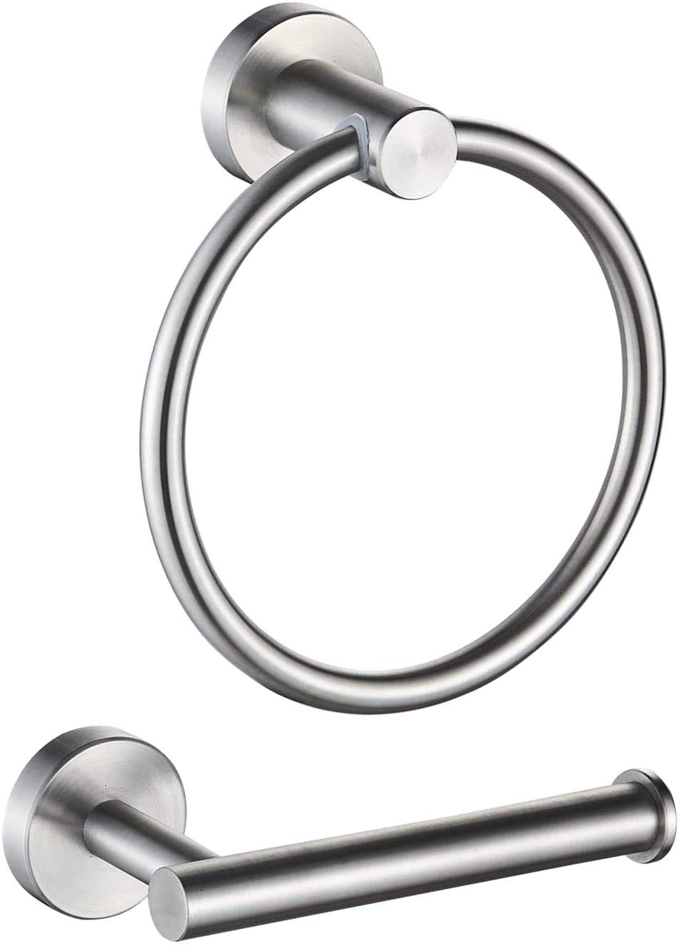 Towel Ring Round Towel Holder with Open Arm Toilet Paper Holder -Brushed Steel Wall Mount Bathroom Hardware