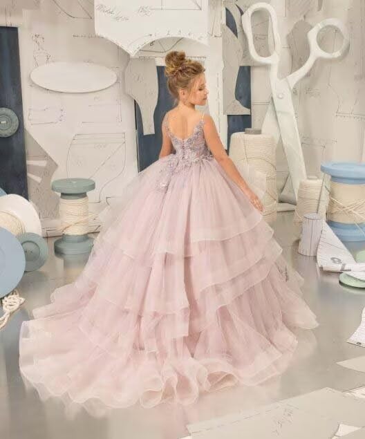 Girls Pageant Dresses Flower Girl Dresses First Communion Dresses Ball Gown Girls Appliques Tulle Princess Dress3
