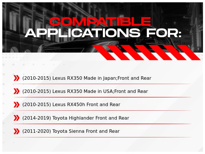 Image of R1 Concepts Front and Rear Brake Kit Fits 2010-2015 Lexus RX350, RX450h; 2011-2020 Toyota Sienna; 2014-2019 Toyota Highlander| Ceramic Pads, Blank Rotors| Hardware| 12.9 inch Front & 12.2 inch Rear