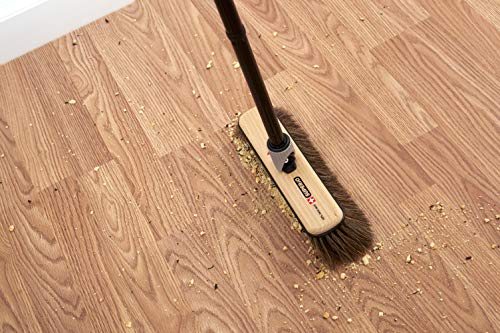 Horsehair Broom Premium Multi Position Brush Head, Beach Wood & Genuine Horse Hair Bristles, Durable Metal Handle, Swiss Made Sweeping Broom Parquet, Solid Hardwood Floor, Tile, No-Scratch. By Superio - Thumbnail 5
