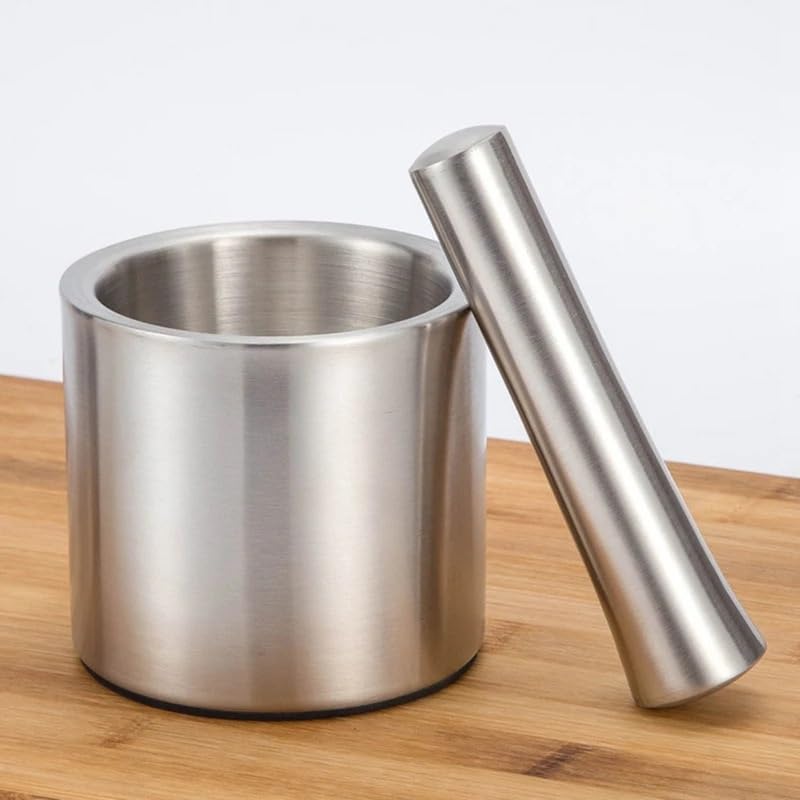 Pestle and Mortar Stainless Steel Mortar Pestle Pot Garlic Spice Grinder Pharmacy Herbs Bowl
