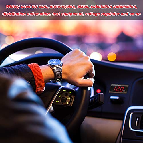 DC 12V Auto Digitales Voltmeter LED Anzeige Spannung Messung Auto Digitales Spannung Messer Panel 4-28V Voltmeter Anzeige für Fahrzeug Motorrad Lastwagen ATV SUV (Rot)