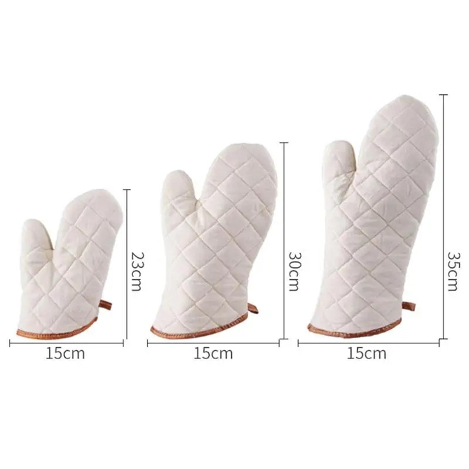 MRKU Gants de Cuisine en Coton Blanc, Lot de 2, antidérapants et résistants à la Chaleur, pour la Maison, Le Restaurant et Les grillades.