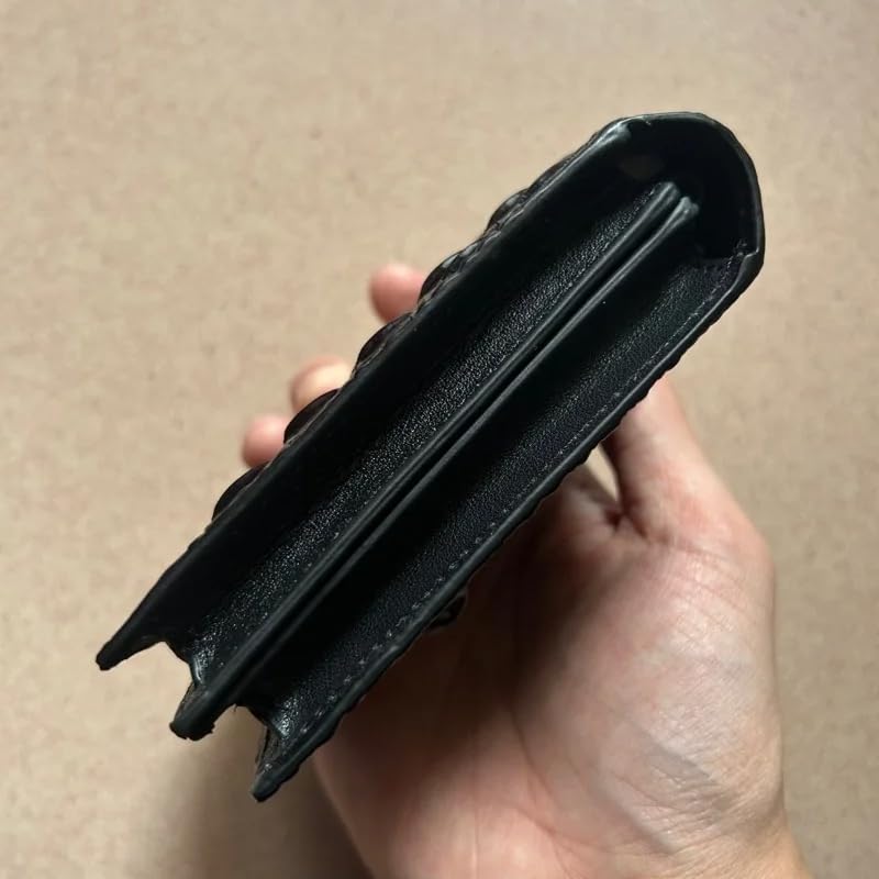Cartera corta de piel de cocodrilo exótica auténtica para hombre, piel de cocodrilo auténtica, pequeña, clásica, plegable