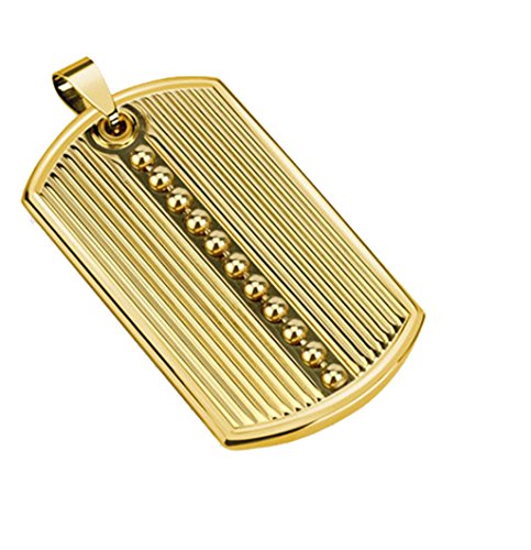 TATA GISELE © Pendentif en Acier Inoxydable - Doré - Plaque Militaire Dog Tag - 50 mm