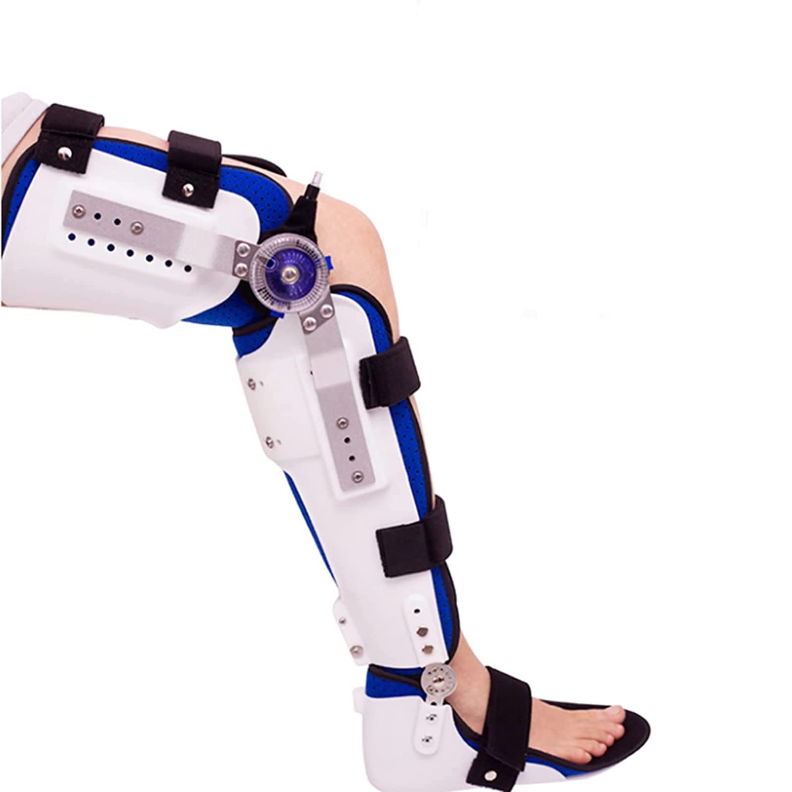 NGDFGR Hinged Knee Brace Knee Orthosis Support Joint Stabilizer Full Leg Splint Support With Adjustable Knee Ankle And Foot,Right Leg,Right Leg