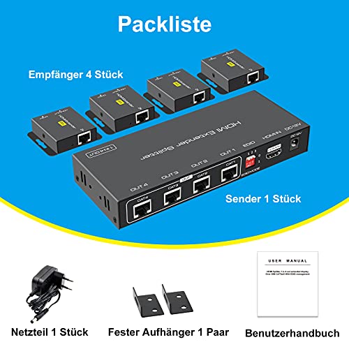 VPFET HDMI Extender Splitter su Cat5e/6 165ft 1 in...