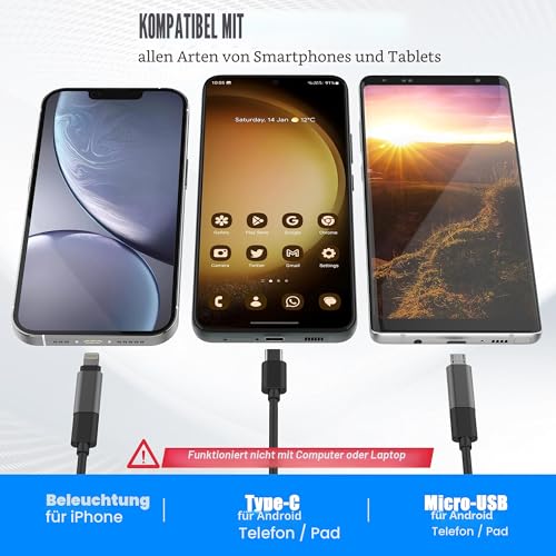 1920P HD Snake Inspektion Endoskop, pancellent Typ C Endoskop, Scope Kamera mit 8 LED Leuchten für...