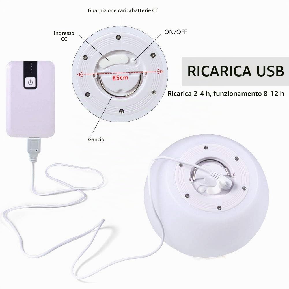 Garosa Luce a Sfera LED Ricaricabile con Telecomando e Controllo Tattile, 16 Colori RGB, Illuminazione Decorativa per Interni, Lampada da Tavolo Moderna, Ideale per Feste e Relax