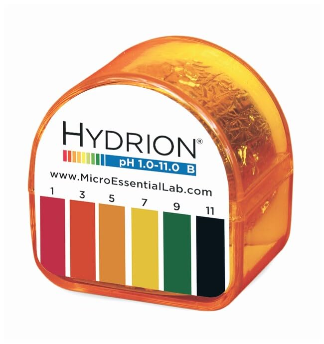 Micro Essential Hydrion 424 Wide Range Double Roll Jumbo pH Test Paper Refills for Dispensers, 1.3-4.4 pH Range