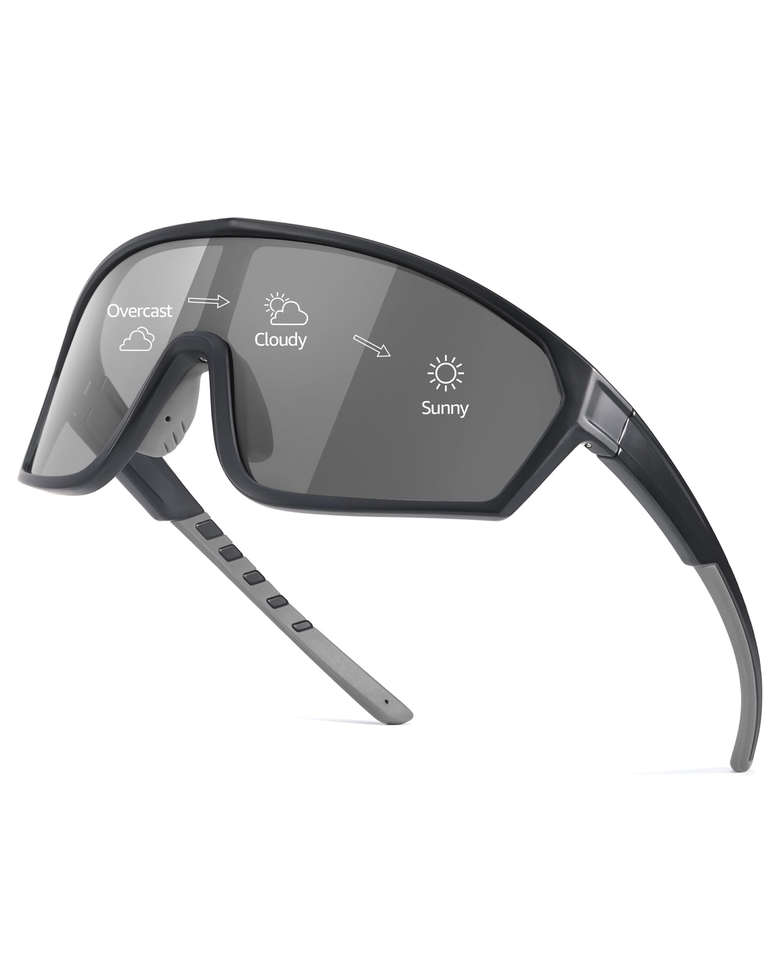TJUTR Gafas de ciclismo polarizadas para hombre, gafas de sol deportivas fotocromáticas con protección U400, para ciclismo, pesca, correr, vela, esquí