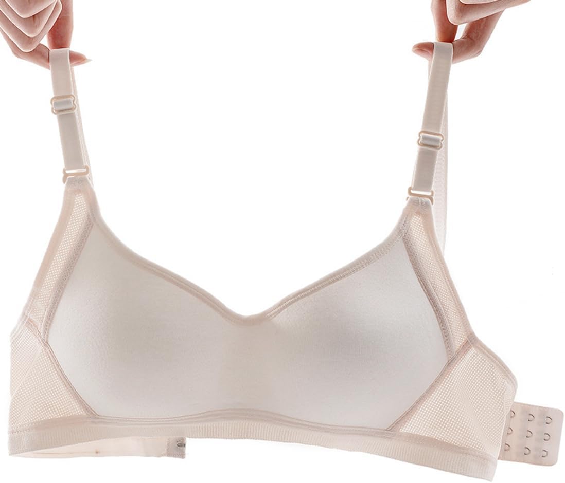 Teen Girls Training Bra Cotton Wire Free Adjustable Straps Breathable Bras 6 Pack