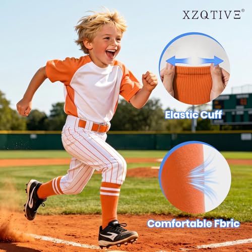 Image of XZQTIVE Baseball Softball Socks and Belt Combo Set Adjustable Softball Socks and Elastic Belt for Kids Youth Adult