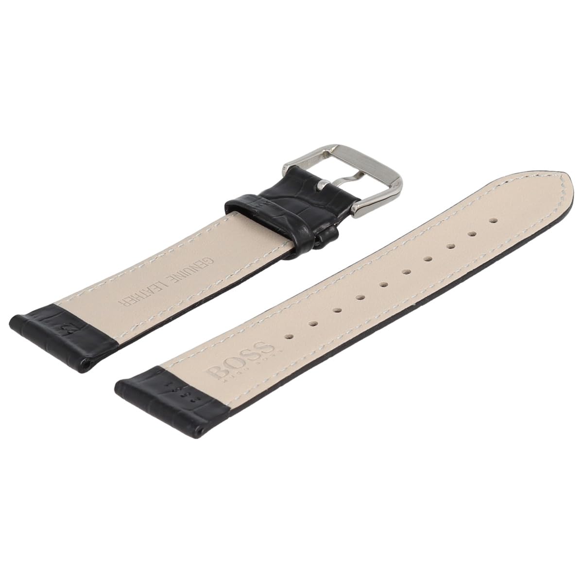 HUGO BOSS Uhrenarmband 22mm Leder Schwarz - 659302561