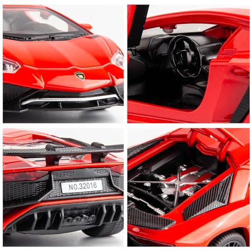 Image of Lamborghini LP-750 1:32 Model Car with Box, Zinc Alloy Pull Back Toy car with Sound and Light for Kids Boy Girl Gift [Colors as Per Stock]