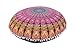 Cuscino decorativo indiano con fodera con motivo mandala e pompon, stile boho, da usare come pouf per pavimento e ambienti esterni, diametro 81,3 cm