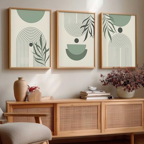 Image of kotart Boho Painting Wall Art Home Decoration Paintings With Frame For Living Room Bed Room Hotel Wall Decor Digital Reprint Set of 3 (19X25 inch)