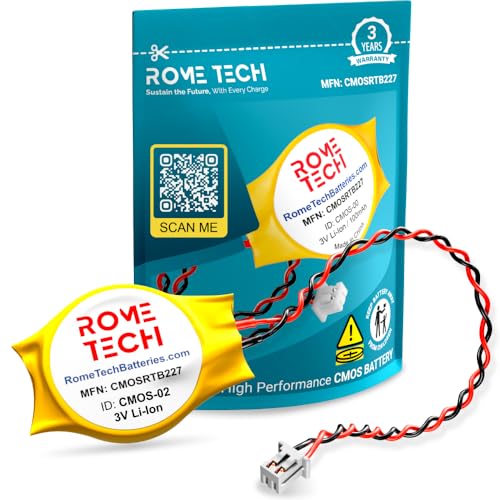 Rome Tech CMOS Battery CR2032 for Dell Precision 7560, 5548, 9100, 9200 - Laptop Backup BIOS RTC 3V...