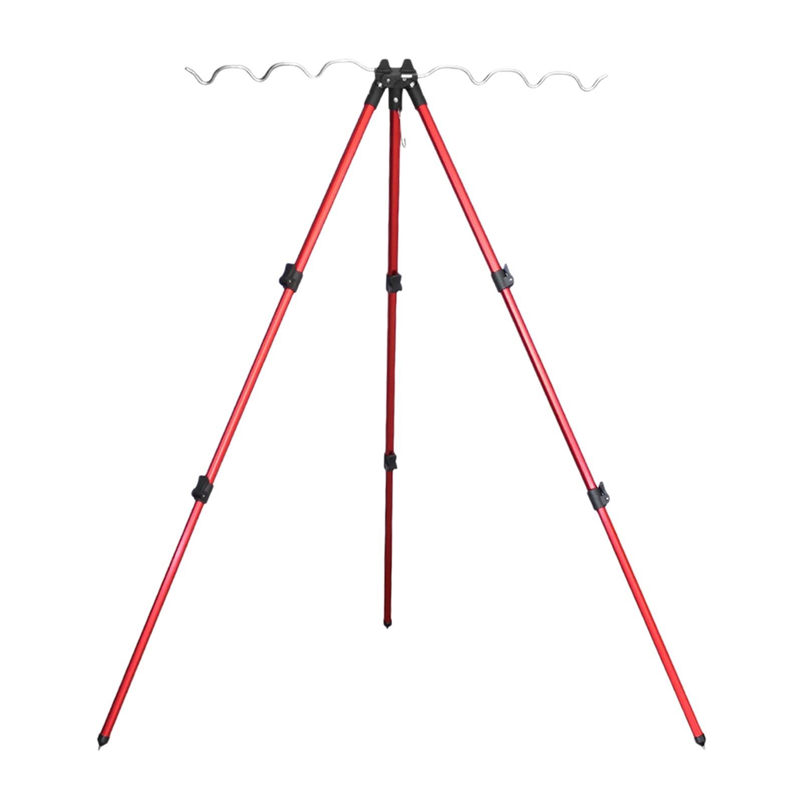 Soporte cañas pescar Rodas de pesca ajustables Soporte multifunción Telendo de barra telescópica Plegable Equipo de pesca al aire libre plegable trípode Rodas de pescar Stand Soportes de caña de pesca