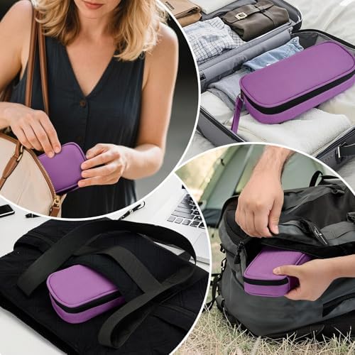 Image of apollo walker Insulin Cooler Travel Case with Ice Packs and Insulation | TSA Approved Includes 2 x 90g ice packs for 9-hour cooling insulin pens & syringes for Diabetics to Carry (Purple)