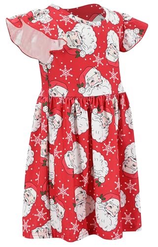 Image of Unique Baby Girls' Short Sleeve Everyday Printed Dresses for Kid and Toddler, Sizes 2T-12Y