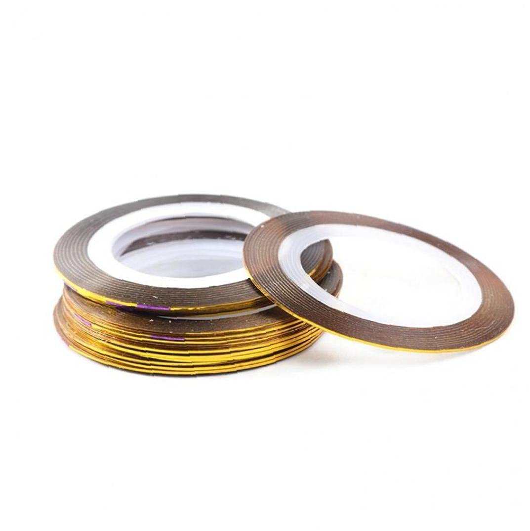 20 Rouleaux Ruban Striping À Ongles, Décalcomanies À Rayures Ligne Stickers À Ongles Bandes Coiffeur pour DIY Nail Art Décorations (Or + Argent)