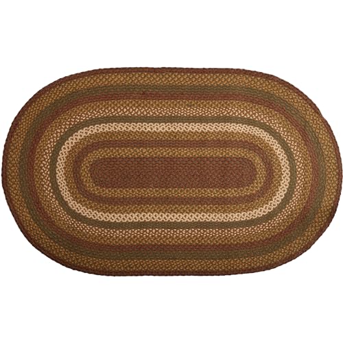 VHC-Brands-Tea-Cabin-Rustic-Oval-Area-Rug-Green-Jute-Striped-Detached-Non-Skid-Rug-pad-36×60 VHC Brands Tea Cabin Rustic Oval Area Rug Green Jute Striped Detached Non Skid Rug pad 36×60