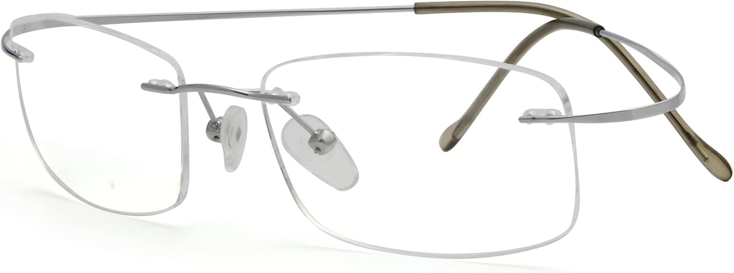 Eyekepper Titanium Rimless Reading Glasses Readers Men Women Silver +1.0 Health