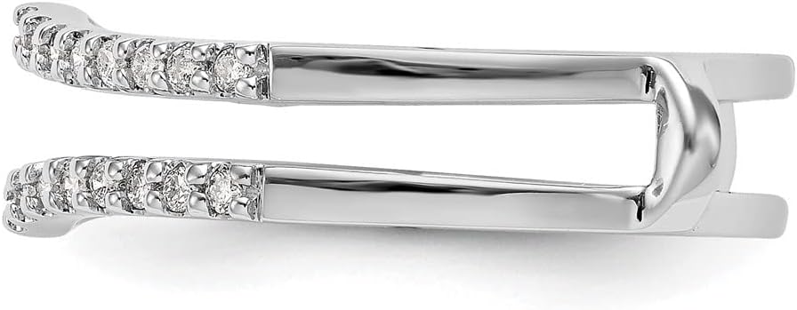 Diamond2Deal 14K White Gold Diamond Enhancer Ring Guard Wrap 0.248 cttw
