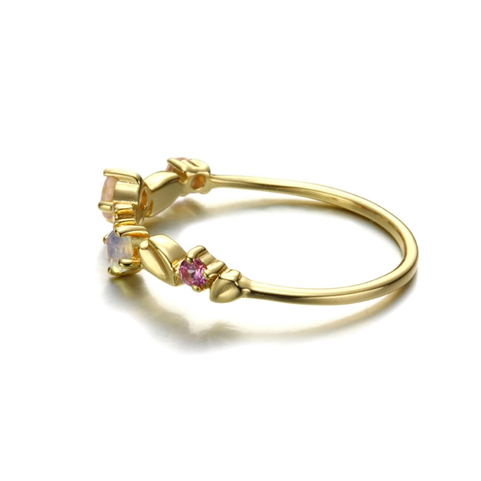 Beydodo Anillo de Boda Oro Amarillo Mujer 9 14 18Kilates con Redondo con Cristal, Anillos de Mujer de Boda Oro