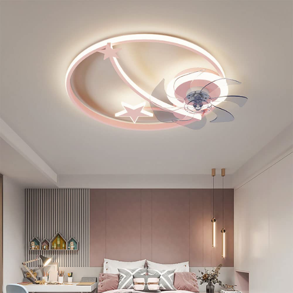 Lampa sufitowa LED z wentylatorem Pokój dziecięcy Wentylator Żyrandol 3-kolorowe wentylatory Lampa sufitowa Zdalne sterowanie Funkcja pomiaru czasu Ostrze wentylatora 3-biegowa zmienna Do Sypialnia