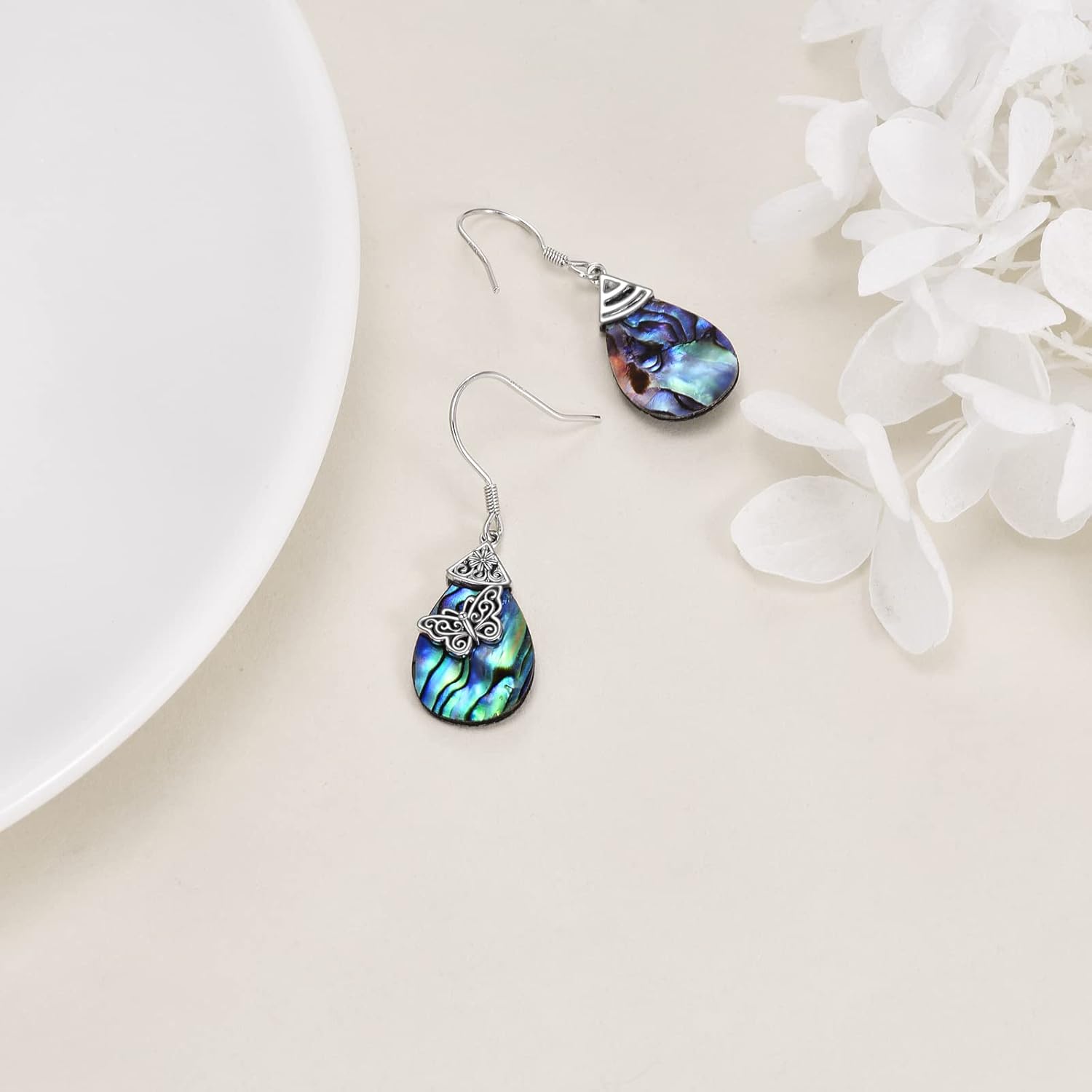 POPLYKE 925 Sterling Silver Tree of Life Dangle Earrings for Women Fashion Abalone Shell Jewelry Gifts for Mom Sister Friend Birthday - Image 6