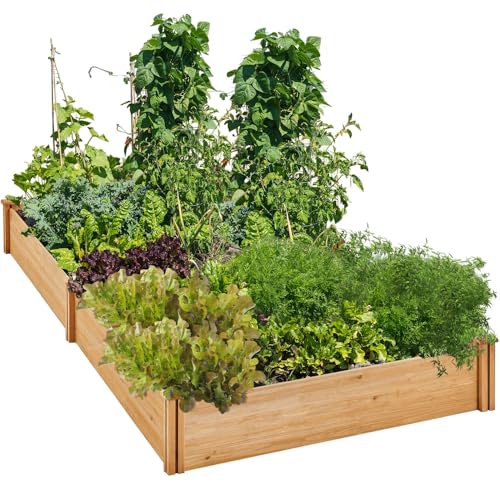 Yaheetech Huerto Urbano Terraza Cama Elevada de Jardín Kit Jardineria Exterior de Madera para Jardín Patio Invernadero Terraza 234,5x120,5x25,2 cm