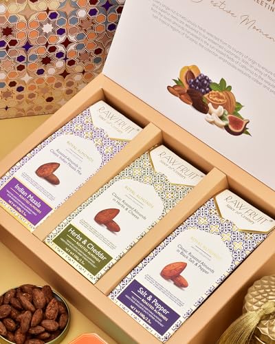 Image of HyperFoods Eid Mubarak Gift Box Cashews Almonds Raisins 300 Gr Dry Fruits Gift Pack Pet Jars Pack of 3 Dry Fruits Ramzan Gift Hampers DryFruit Combo Pack Eid Gift Hamper DryFruits Gifts