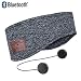 Azzker Bluetooth Headband, Bluetooth V5.0 Wireless Hands-Free Sleep Headphones Sports Headband with Detachable Ultra-Thin HD Stereo Speakers and Mic for Sleeping Yoga Calls Travel & Hiking-Gray