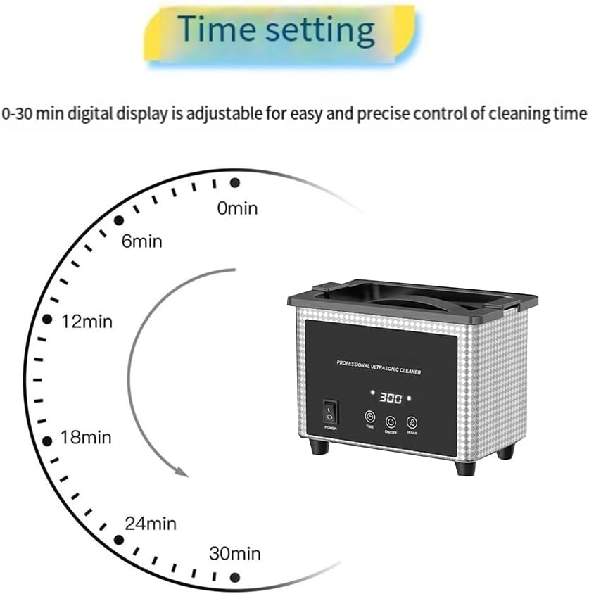 Mini Ultrasonic Cleaner with Heater Timer 0.8L for Lab Tools Metal Parts Carburetor Brass Auto Parts Engine Parts US Plug