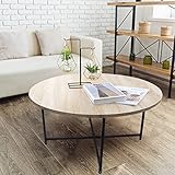 Round Coffee Table Modern Coffee Table Sofa Table Tea Table for Living Room, Office Desk, Balcony, W