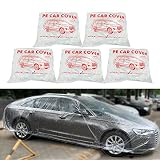 LuliKa 5 Paquetes Fundas Desechables para Coche de Plástico Transparente Funda Universal contra Lluvia Polvo Garaje con...