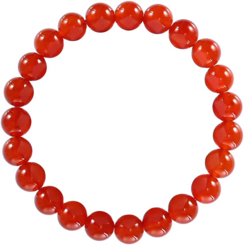 Forziani 10mm Red Jade Beaded Bracelet for Men - Vitality and Energy - High Quality Stretch Red Gemstone Beads Mens Bracelet - Adjustable - Made in USA – Gift for Him