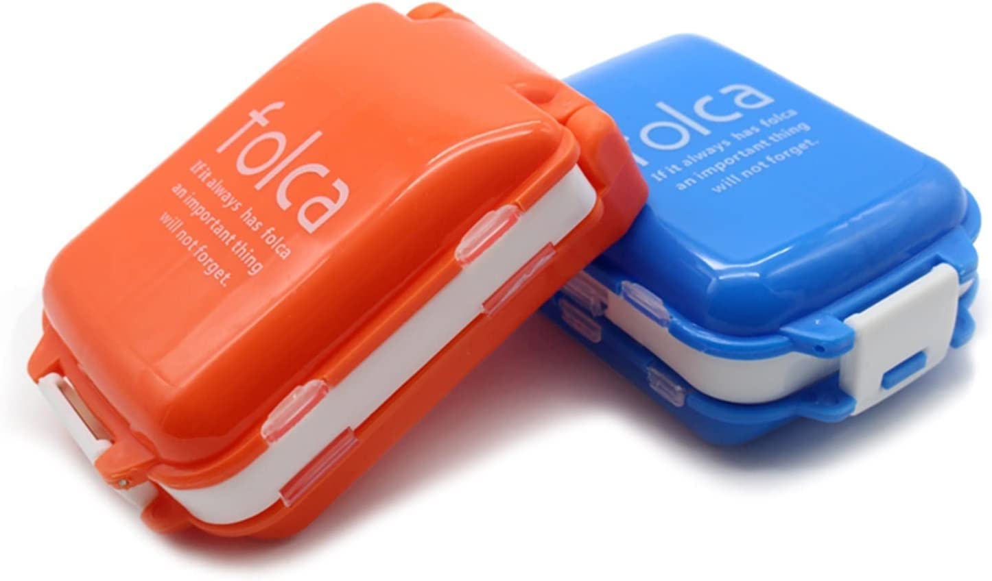 Kepzell Folca Plastic Rectangular Medicine Box Mini Vitamin Pill Tablet Case Organizer (Set of 2)-image-5