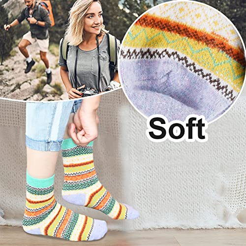 Image of YANGYANG 5 Pairs Winter Warm Thick Crew Knit Socks for Women, Christmas Gifts, Stocking Stuffers