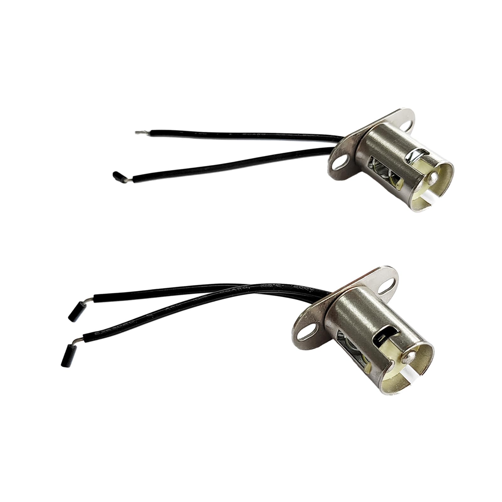 Augeny 2PCS Car Light Bulb Socket, BA15D LED Bulb Light Lamp Socket Adapter, Auto Light Bulb Socket Holder with Wire Connector, Automotive LED Bulb Socket for Car Truck (Short Bracket)