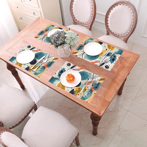 Set de table tissé anti-tache lavable pour protéger la table de cuisine - 6