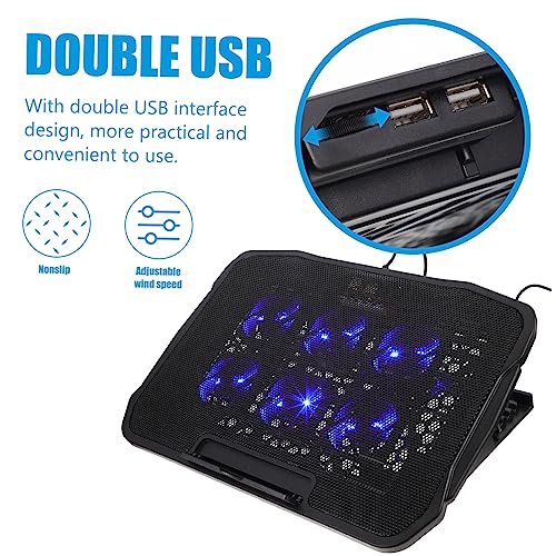 Base para laptop con ventilador enfriador doble USB miniatura 4