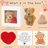 JULI Little Teddy Bear Hug in a Box｜Pocket Worry Bear with Red Heart & Comfort Card, Emotional Support Plush Toy, Positive Pocket Hug Gift for Kids & Adults, Stress Relief Stuffed Animal, Comfort Gift - Image 4