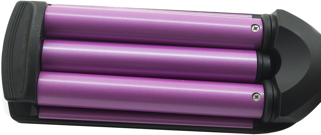 TEMPO DI SALDI Piastra Arricciacapelli professionale a 3 tubi, Max 200°C con Temperature Regolabile 120-160-200°C, Piastra Onde per Capelli per Acconciatura effetto Beach Waves Veloce e Duratura